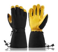 Winter Ski Snowboard Motorcycle Riding Cycling Thermal Gloves Men Women Warm Snow. (Yellow 1019)