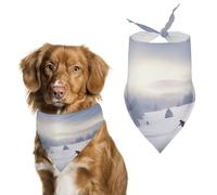 Winter Skiing Pet Scarf Adjustable Pet Accessories Triangular Scarf Washable Floral Print Puppy Bib Bandana Stylish Comfortable Cat Scarves for Holiday Scarfs