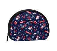 Winter Skiing Snowflakes Coin Purse, Cute Mini Coin Purse for Women, Small Change Purse Coin Pouch