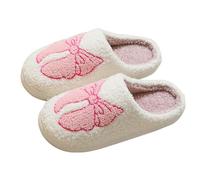 Winter Slippers for Women Home Use - Fleece Houseshoes Women - Nonslip Wide Slipper Comfy WarmSlipper Homeslippers Shoes with Warm Plush Casual Indoor Hotel Flat Shoes Warm WinterSlipper Pink