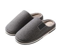 Winter Slippers for Women, Men and Women, Winter Plush Bed Shoes, Felt, Fluffy Slippers, Cuddly Mules, Soft Plush Slippers, Platform Soles, House Shoes, Lovers, darkgray, 12 UK