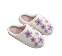 Winter Slippers Women Indoor UK Sale, Women's Warm Memory Foam Slippers Soft Plush Fleece Lined Slip on House Home Shoes Cute Cosy Comfy Anti-Slip Rubber Fuzzy Fluffy Sherpa Lining Clog Slipper