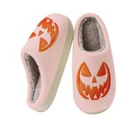 Winter Slippers Women's Warm Felt Slippers Halloween Cuddly Slippers, red | Winter Slippers Soft Sole Pattern Printed Adult Women's Slippers Winter Slippers Winterproof Non-Slip Slippers