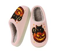 Winter Slippers Women's Warm Felt Slippers Halloween Cuddly Slippers, White | Winter Slippers Soft Sole Pattern Printed Adult Women's Slippers Winter Slippers Winterproof Non-Slip Slippers