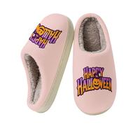 Winter Slippers Women's Warm Felt Slippers Halloween Cuddly Slippers | Winter Slippers Soft Sole Pattern Printed Adult Women's Slippers Winter Slippers Winterproof Non-Slip Slippers