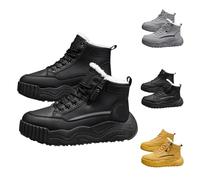 Winter Snow Boots for Men ,Warm Fur-Lined Booties Non-slip Outdoor Boots Lightweight Comfortable Casual Hiking Short Boot High Top Fashion Athletic Walking Shoes Chunky Sneakers Black Footwear UK 5.5