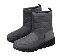 Winter Snow Boots for Women Mid-Calf Booties with Fleece Faux Fur Lined Zipper Comfortable Waterproof Warm Outdoor Shoes Boot Thermal Booties Ankle Boots UK 5.5 Ladies #A1_Grey Footwear