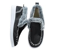 Winter Snow Boots for Women Orthopedic Arch Support Outdoor Non Slip Comfortable Slip On Ankle Booties Warm Cozy Fleece Lined Suede Slipper Boots Loafer Outdoor Walking Slipper Booties