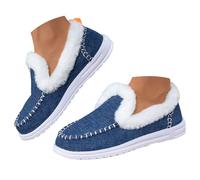 Winter Snow Boots for Women Orthopedic Arch Support Outdoor Non Slip Comfortable Slip On Ankle Booties Warm Cozy Fleece Lined Suede Slipper Boots Loafer Outdoor Walking Slipper Booties