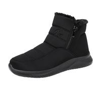 Winter Snow Boots for Women UK Women Boots Cotton Shoes Booties Winter Plus Velvet Thick Warm Cotton Booties Soft Sole Casual Fashion Comfortable Womens (Black, 4.5)