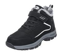 Winter Snow Boots Men Anti-Skid, Hiking Boots Mens Waterproof Leather, Lightweight Cozy Walking Shoes With Velcro, Fashion Lace-Up Handsome Sneakers, Skate Athletic, Formal Classic Sneakers