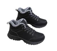Winter Snow Boots Outdoor Fur Lined Ankle Booties Anti-Slip Lightweight Hiking Shoes Fashion Trendy Fleece Trekking Footwear Waterproof Sports Short Boot Soft Bottom Comfy Mid Calf Boots
