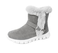 Winter Snow Boots Women PU Leather Comfortable Combat Waterproof Ankle Boots Fashion Fluffy Shoes Warm Thickened Non-Slip Boot