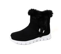Winter Snow Boots Women PU Leather Comfortable Combat Waterproof Ankle Boots Fashion Fluffy Shoes Warm Thickened Non-Slip Boot