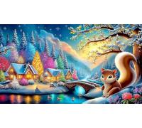 Winter-Snow-City 1000 Piece Recycled Paper Jigsaw Puzzle Fun Present & Activity for Home Challenging Puzzles Great Gift Idea for Adults 38x52cm/1000pcs