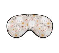 Winter Snow Cute Rabbit Bunny Eye Sleep Mask,Super Soft Eye Masks with Adjustable Strap,Ultimate Sleeping Aid,Blindfold,Relax & Relieve Your Fatigue,Puffy Eyes
