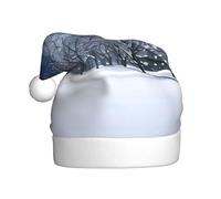 Winter Snow Falling In The Park 1 Pack Christmas Hats Plush Fabric Santa Hat For Christmas Costume Party And Holiday Event