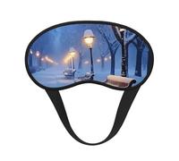 Winter Snow Falling in The Park Blackout Sleep Mask - Soft Adjustable Eye Mask for Full Light Blocking, Deep Sleep, Travel & Relaxation