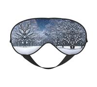 Winter Snow Falling in The Park Double Side Eye Mask, Adjustable Strap Eye Mask, Eye Sleep Shade Cover, Blocks Light Eye mask