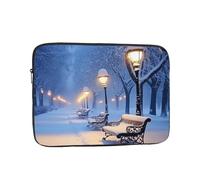 Winter Snow Falling in The Park Pattern Laptop Sleeve 17 Inch Shockproof Protective Notebook Case Travel Laptop Bag for Men Women