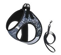 Winter Snow Falling In The Park Printing Dog Summer Harness With Leash Set,Adjustable And Reflective Step-In Puppy Pet Vest Harnesses