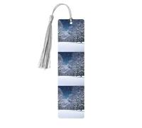 Winter Snow Falling in The Park Printing Fashion Wooden Bookmarks 5 Pieces,Rectangle Bookmarks for Adult Perfect for Graduation Gifts