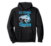 Winter Snow Fishermen Fisher Ice Fishing Queen Pullover Hoodie