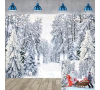 Winter Snow Forest Backdrop Glitter Snowy Xmas Trees Pine Forest White Wonderland Photography Background Christmas Holiday Family Birthday Party Decorations Banner Photo Props (7x5FT)