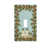 Winter Snow Man Light Switch Cover Plates/Outlet Covers, Cool Blue Holiday Decor, Thermoplastic Wall Plates, Standard Size Single Toggle