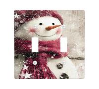 Winter Snow Man Light Switch Cover Plates/Outlet Covers, Peach Scarf and Hat Design for Holiday Decor, Thermoplastic Wall Plates, Standard Size Double Toggle