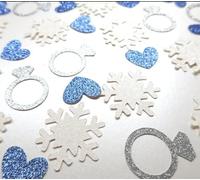 Winter Snow Scatter Confetti,Christmas Table Scatter,Sliver Diamond Ring Wedding Table Confetti for Winter Wedding Christmas Bridal Shower Engagement Party Decor