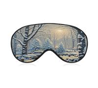 Winter Snow Scene Eye Mask Sleep Mask for Side Sleeper Women Men Pressure-Free & Light Block-Out Blindfold Soft Comfortable Eye Covers Breathable Blindfold Adjustable