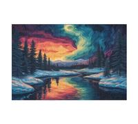 Winter Snow Scene Jigsaw Wooden Puzzles for Adults 1000 Piece Puzzle Challenging Game Toys Birthday Gift for Adults Kids Boys Girls (75×50cm)