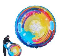 Winter Snow Sled Ring - heavy duty inflatable tube for play | 33.5in cold weather material, strong grip side handles, rapid air fill design, skiing recreation, family outdoor sport accesso