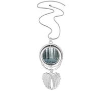 winter snow trees frost Pendant Angel Wings Rotating Necklace Jewelry