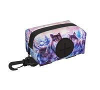 Winter Snow Wolves Family,Holder Portable Garbage Bag Dispenser Dog Poop Bag