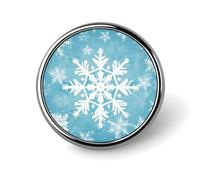 Winter Snowflake Badge Holder Personalized Metal Button Pin Fashion Round Badge with Pattern Pin DIY Button Badges Exquisite Brooch Crafts Gift Clothes Decorative Pins