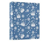 Winter Snowflake Crystal Balls 3 Ring Binder 1.5 Inch Round Ring Binder View Binder Holds 200 Documents for Home School Office Use