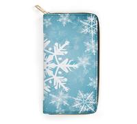 Winter Snowflake Leather Wallet, Bifold Stylish Wallets, Credit Card Holder for Passport Covers, Purse Passport Bag for Men Women