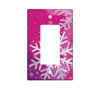 Winter Snowflake Light Switch Cover Plates/Outlet Covers, Peach and Silver Snowflakes for Holiday Decor, Thermoplastic Wall Plates, Standard Size Single Rocker