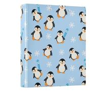 Winter Snowflake Penguin 3 Ring Binder 1.5 Inch Round Ring Binder View Binder Holds 200 Documents for Home School Office Use
