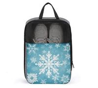 Winter Snowflake Shoe Bags Foldable Breathable Portable Shoe Puches Organizer Stylish Expandable Packing Travel Shoes Bags for Sneakers Gym Luggage Closet