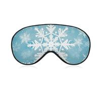 Winter Snowflake Sleep Mask Soft Comfortable Eye Mask with Adjustable Strap Eye Cover Eye Shade for Men Women Work Travel