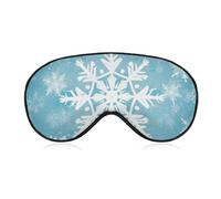 Winter Snowflake Sleep Mask, Ultra Soft Eye Mask for Sleeping with Adjustable Strap, Comfortable Lightweight Blindfold Eyeshade, Total Blackout Eye Cover for Night Sleep Travel Office Nap
