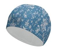 Winter Snowflakes Swim Cap, Comfortable Swimming Cap for Women Men, Waterproof for Training Pool & Beach