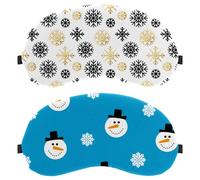 Winter Snowman Blue 2-Pack Light-Blocking Soft Breathable Sleep Mask Eye Masks Sleeping Mask