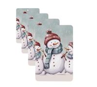 Winter Snowman Car Air Fresheners Cards Set of 4 Pieces Personalized Car Fresheners Gifts for Men Women Auto Aromatherapy Tablets Hanging Scented Cards for Wardrobe Bathroom