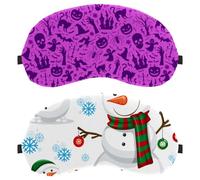 Winter Snowman Christmas Cute 2-Pack Light-Blocking Soft Breathable Eye Masks with Eye Patches and Sleep Masks