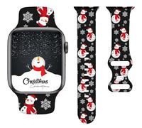 Winter Snowman Christmas Gnomes Bands Compatible with Apple Watch Band 42MM 44MM 45MM 49MM, Silicone Strap Compatible with iWatch Bands Ultra Series SE 9 8 7 6 5 4 3 2 1 for Women Men