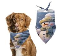 Winter Snowman Dog Bandanas Cute Soft Cotton Puppy Scarves Washable Daily Summer Durable Triangle Reversible Bibs Suitable for Small Medium Large Dogs and Cats
